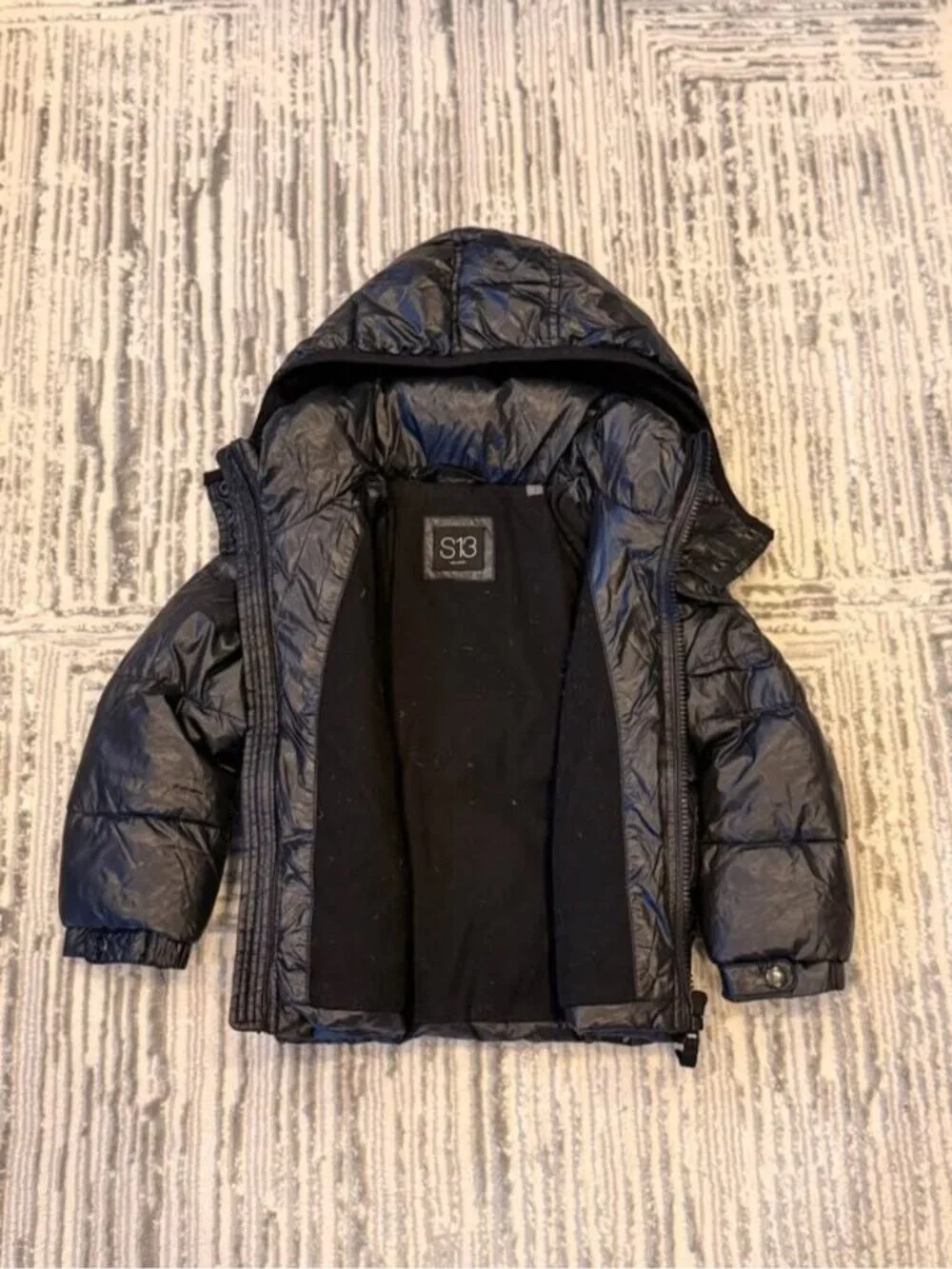 S13 girls size 4 Black Down Fill Puffer Winter coat Retails $170